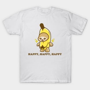 Happy, Happy, Happy Banana Cat - Cute Cartoon T-Shirt